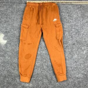 Nike Sweatpants Womens S Burnt Orange Cargo Jogger Fleece Athletic Lounge Pants